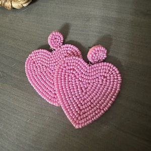 Beaded Heart Earrings